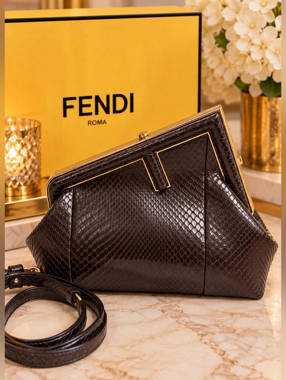 🔥 Fendi First Python Bag Small EXCELLENT 🔥